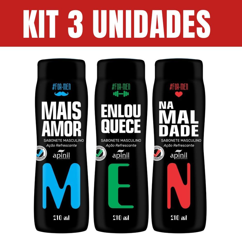 KIT 3 Sabonetes Masculino MEN APIMEN Apinil 210ml