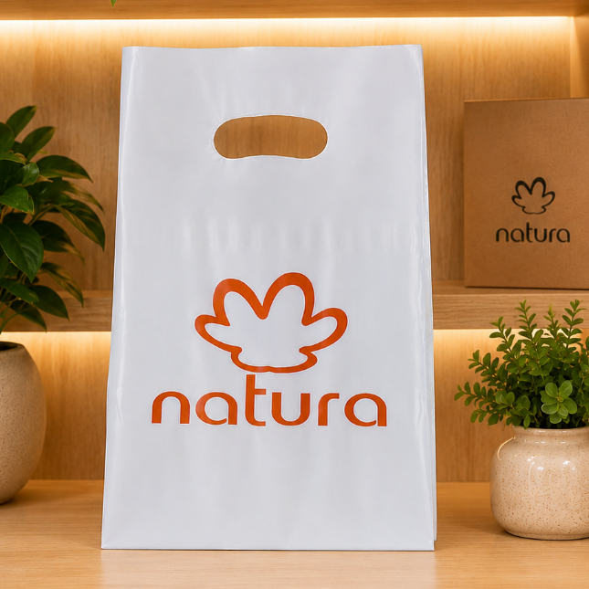 Sacola Personalizada com Logo Natura 20x30 Para Vendas e Brindes