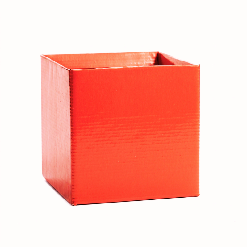 Caixa Quadrada Grande Para Flores, Cestas e Presentes - Cachepot Quadrado Pote 15 Vermelho (05 uni.)