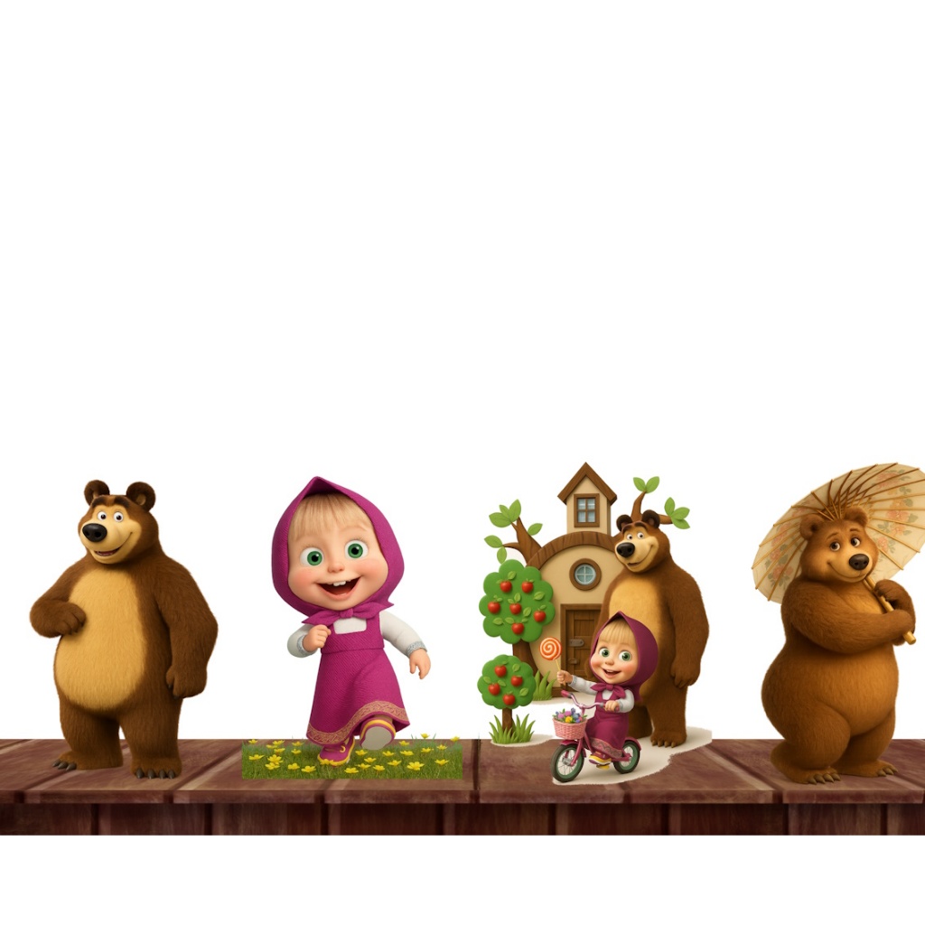 Masha e o urso , 4 displays KIT FESTA DISPLAYS . ENVIO RAPIDO