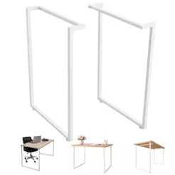Kit 2 Pés De Mesa 90x68cm Alta Larga Branco Mesa Aparador Escrivaninha Suporte Bancada