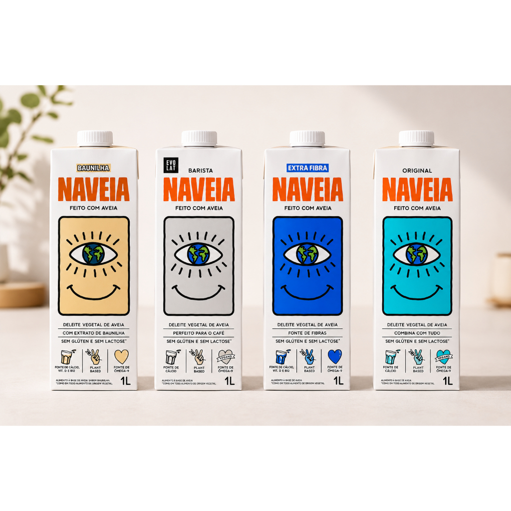 100% Vegetal Naveia 4x 1L Todos os Sabores Bebida Vegetal Plant Based