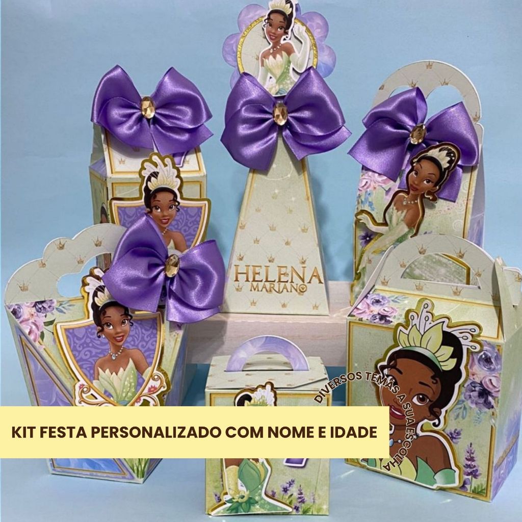 PEGUE E MONTE Kit Personalizados TIANA PRINCESA E O SAPO | Lembrancinhas Festa | Fazemos todos os temas