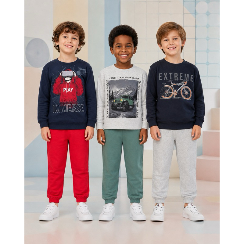Conjunto Moletom Menino Flanelado Infantil Juvenil Quentinho Inverno Confortável Macio Levinho
