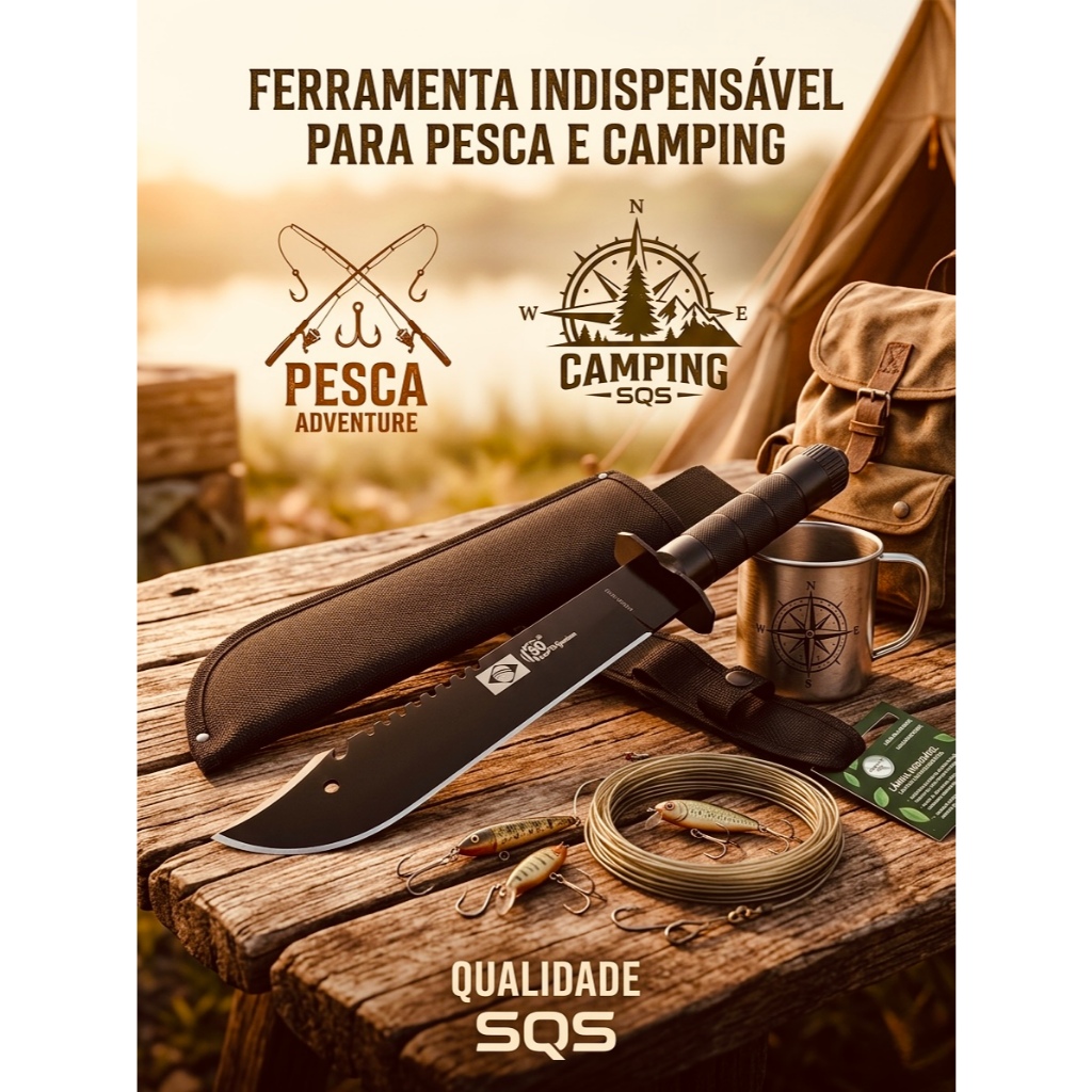 Facão Esportivo Rambo  - Caça, Camping,Trilha e Pesca