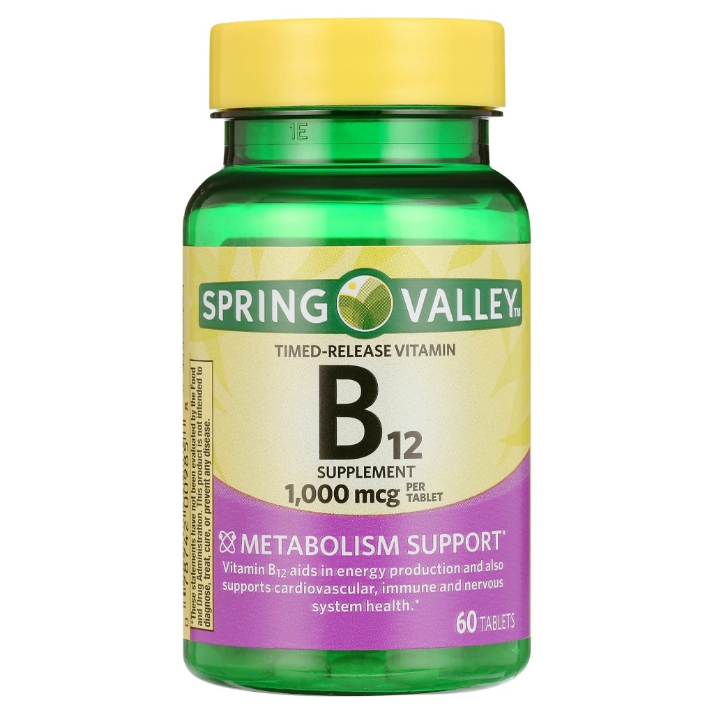 B12 1000MCG SPRINGVALLEY 60 CAPSULAS IMPORTADO EUA