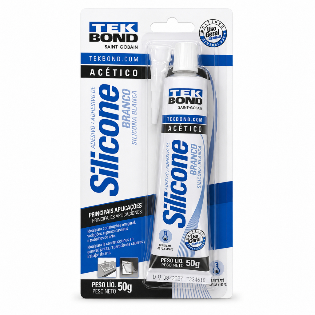 Silicone Acético Branco 50g Tekbond Vedação E Construção Uso Geral