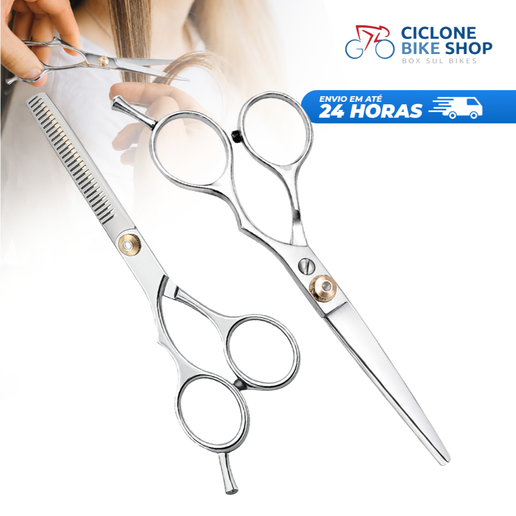 Tesoura Cabeleireiro Profissional 6" Aço Inoxidável Barbearia e Salão