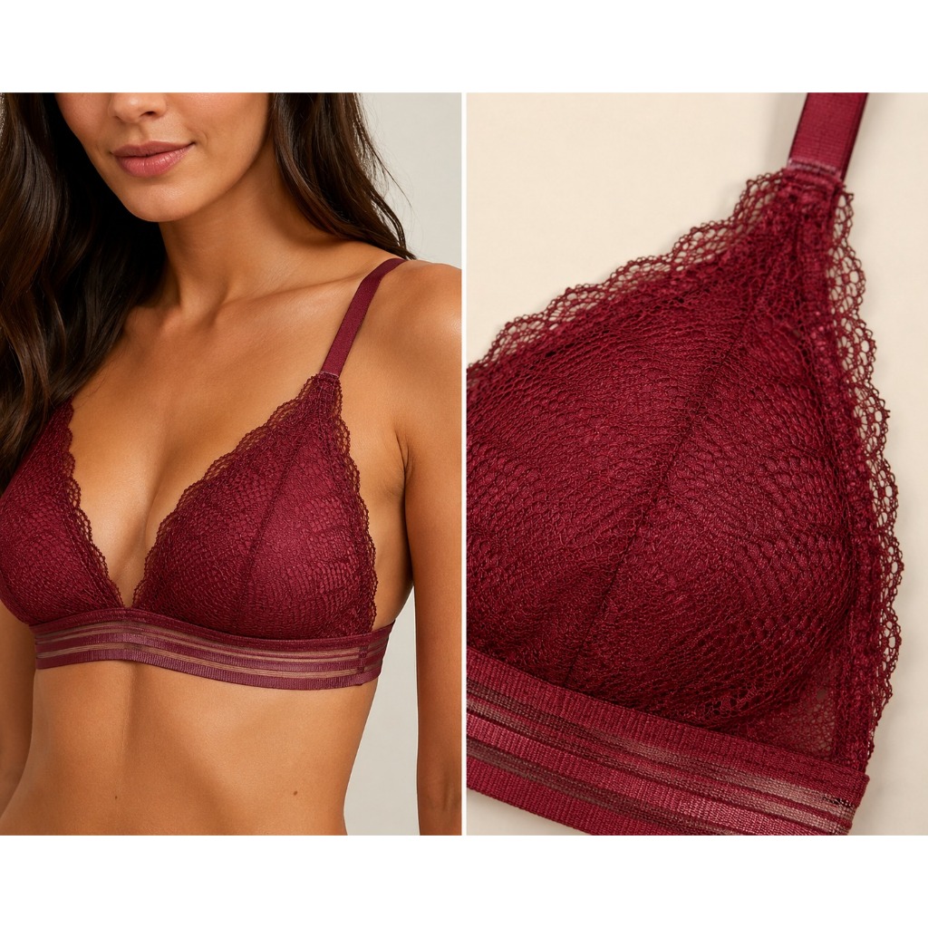 Sutiã Bojo de Renda e Cós Elástico Lingerie Fabricação Própria