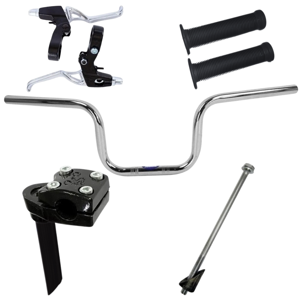 Kit Guidão 160 Mesa Suporte Lbk Agulha Expander Manete Manopla Bicicleta aro 20 aro 24 aro 26 Montadinha Motorizada