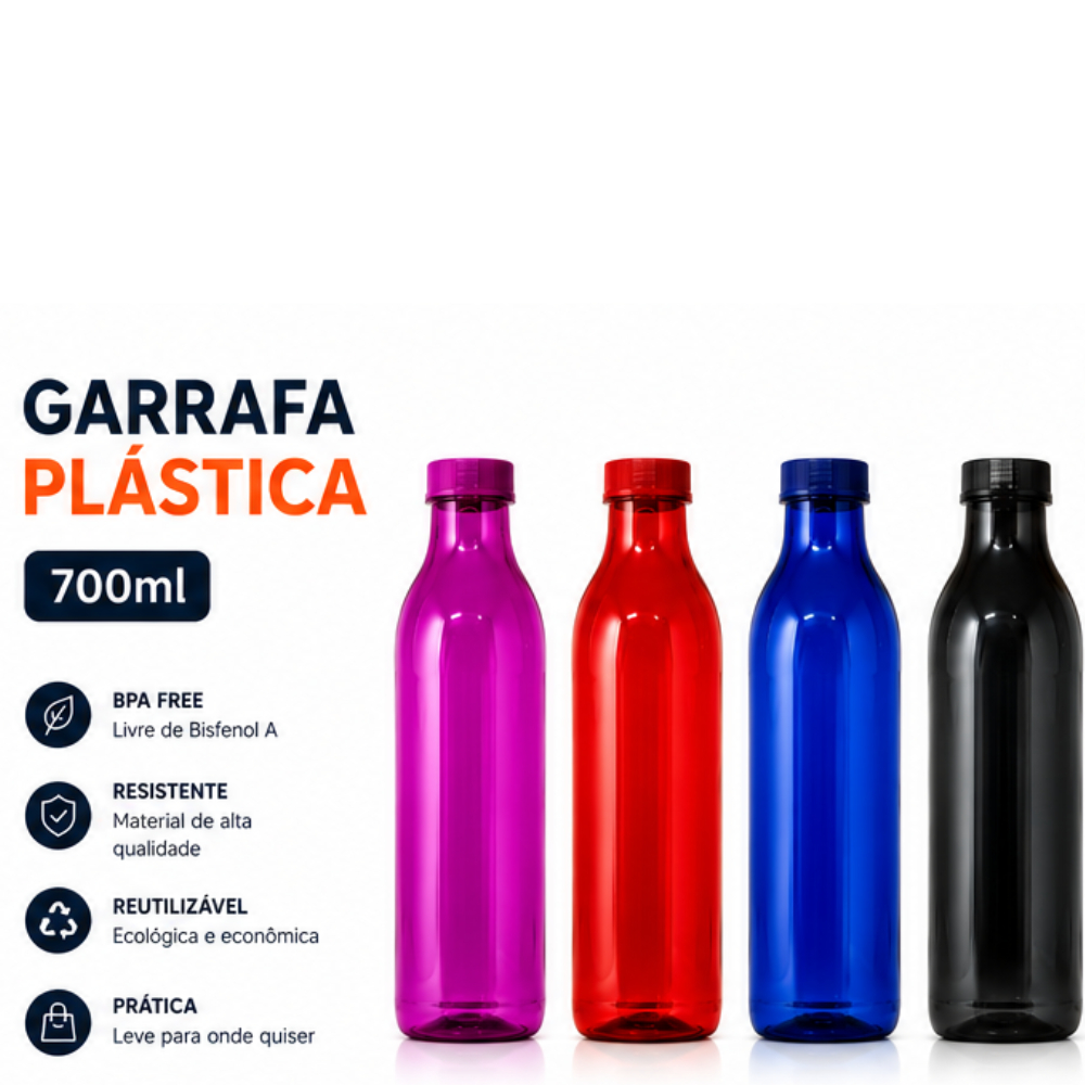 Garrafa de Água 700ml Squeeze Antivazamentos Resistente Bpa Free Hidratação Saúde