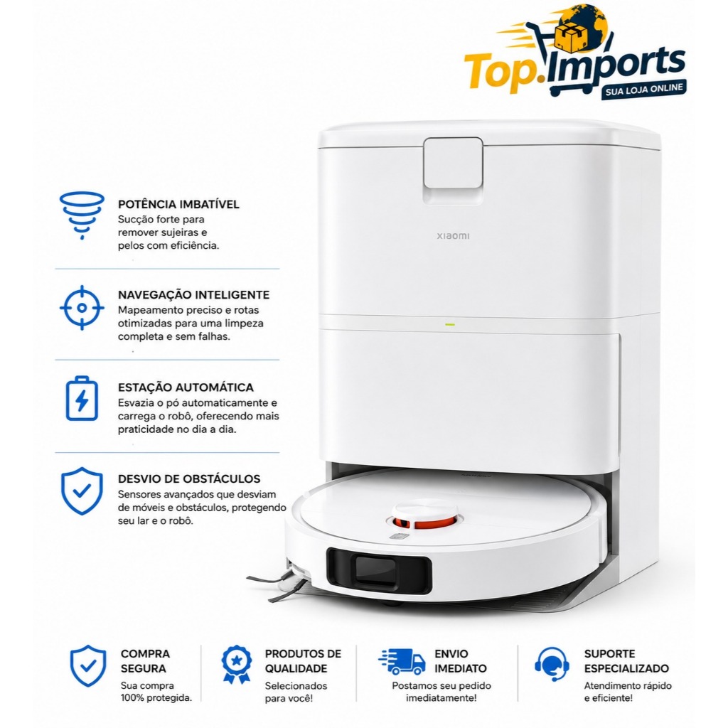 Robô Aspirador H50 Pro 110/220V  15000Pa Ultra Potente Base Auto Limpante Mapeamento Inteligente 2026