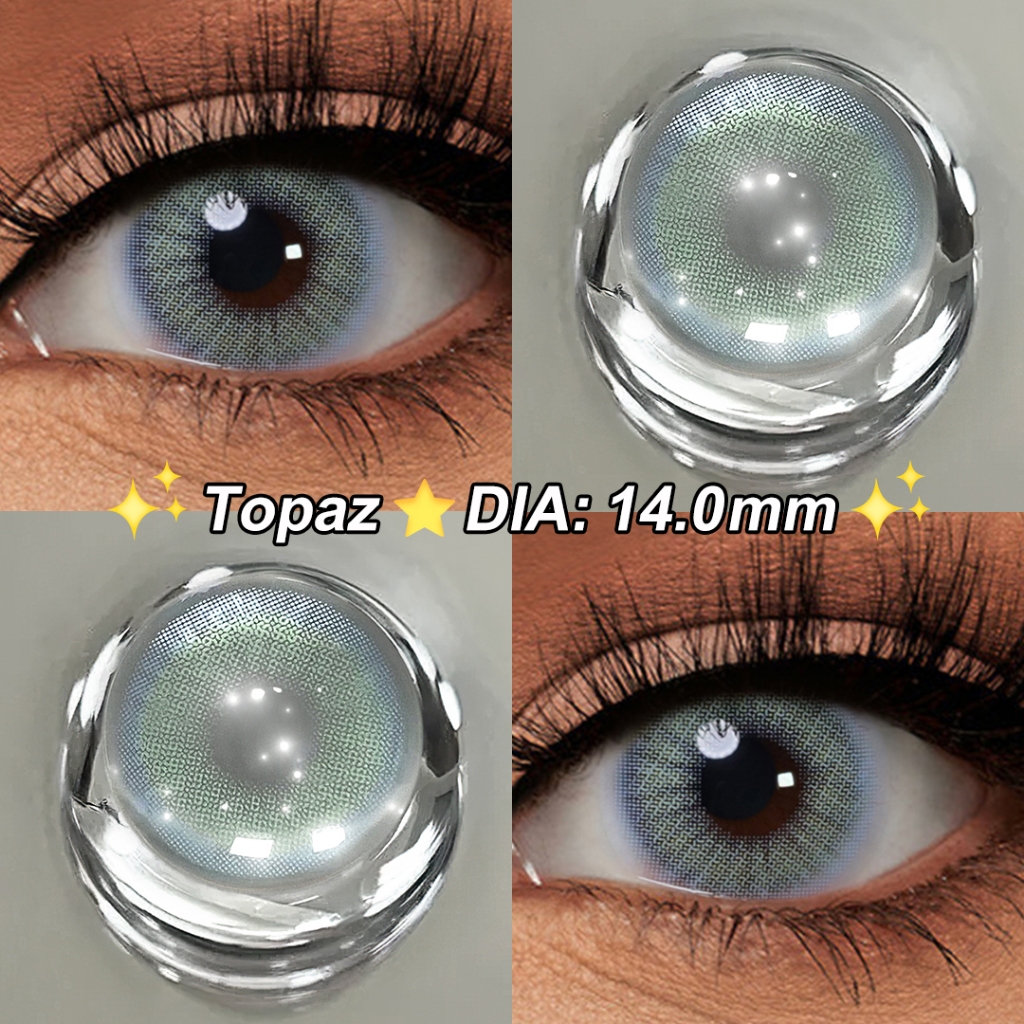 【0.00~-8.00】Magister Lente De Contato Com Grau Miopia Hidrocor Topaz Amber 14.0mm 1 Par 6 meses Envio de São Paulo