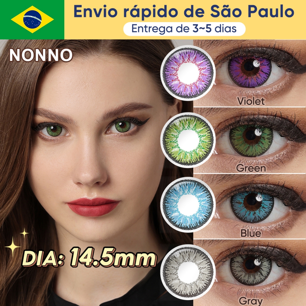 Freshgo Vermelho Lentes De Contato Cosplay Anual Grandes Olhos 14,5mm Com borda Halloween 2 Peças
