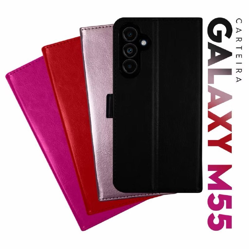 Capa de carteira flip cover Proteção completa 360° Fecho magnético M55 GALAXY