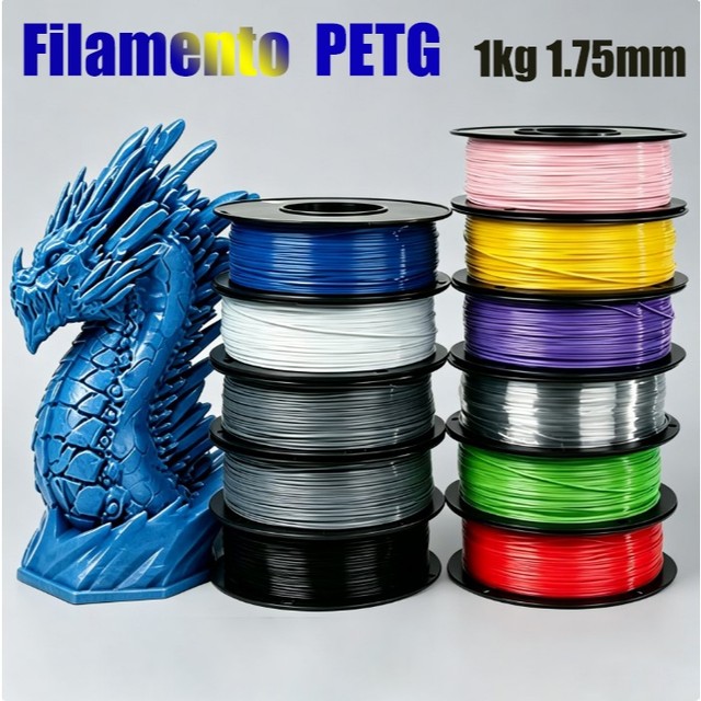 Filamento PETG 1Kg 1.75mm Premium Alta Resistência Impressora 3D Várias Cores