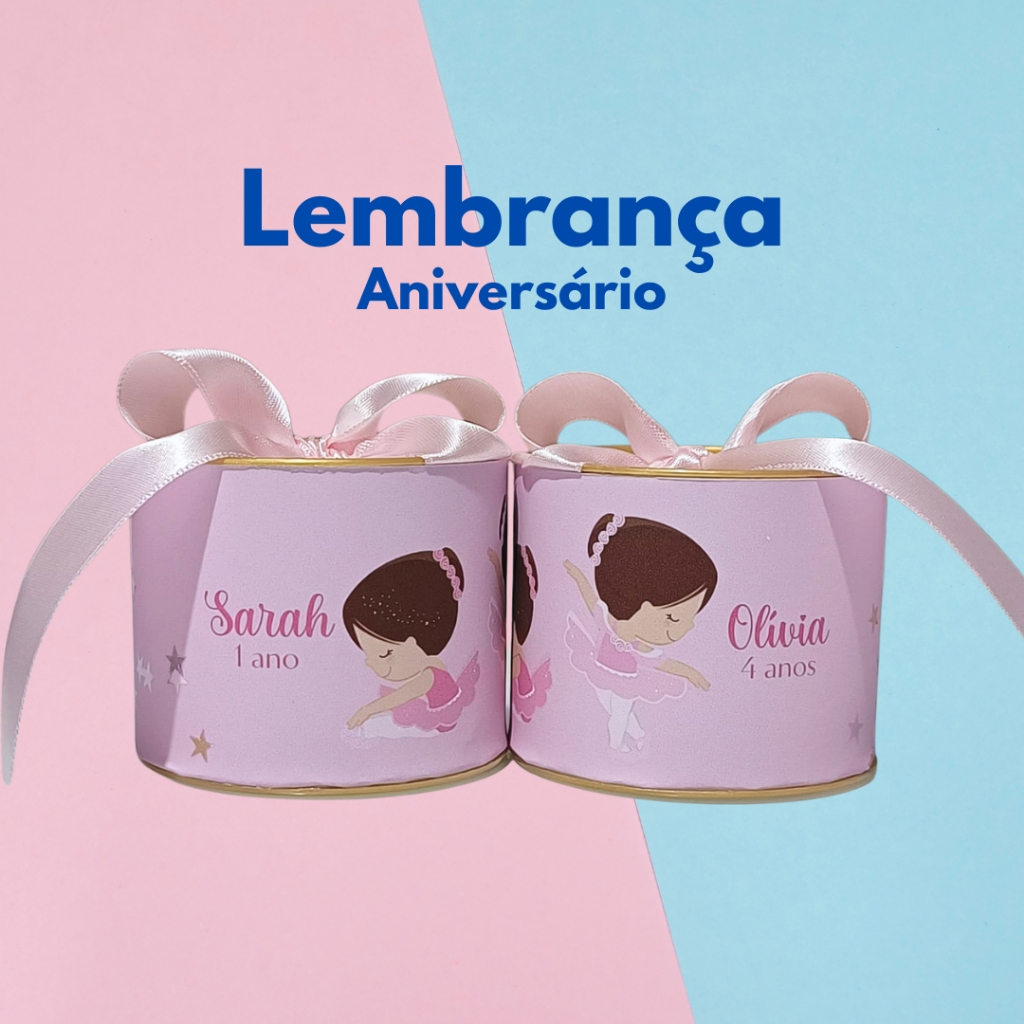 Kit Tubolata Personalizada 5x6 | Lembrancinha Bailarina Aniversário, Maternidade, Chá de Bebê | Diversos Temas
