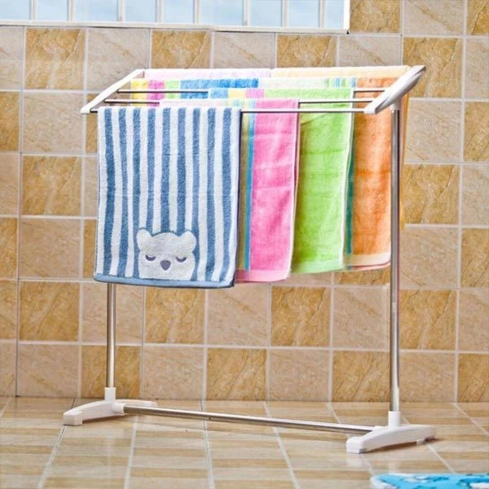 Varal De Chão Apartamento Compacto Portátil Com 5 Varetas Multiuso Para Roupas Toalhas