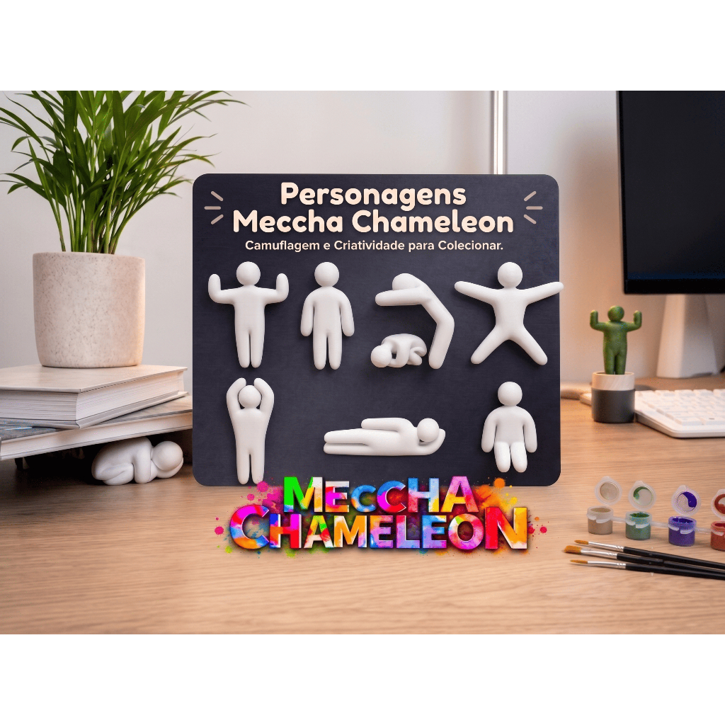 Kit Completo Personagens Meccha Chameleon Todas As 8 Poses do jogo Para Brincadeiras Pegadinhas