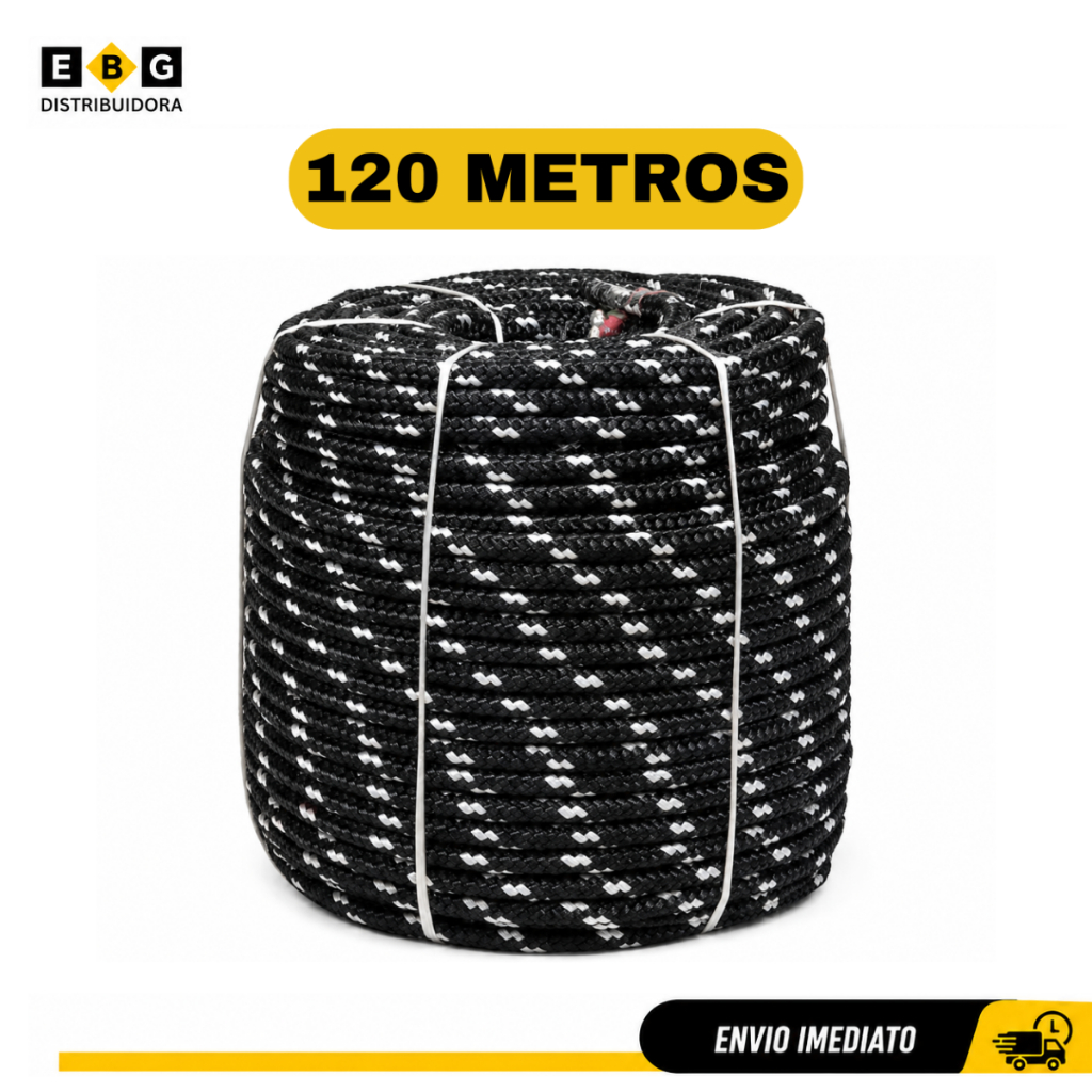 Corda 120 Metros Multiuso Para Amarração De Carga Balanço Brinquedo 8mm