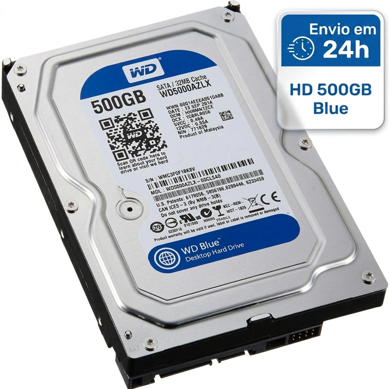 HD INTERNO 500GB SATA 3.5" - DISCO RÍGIDO PC DESKTOP DVR CFTV - BACKUP - NOTA FISCAL
