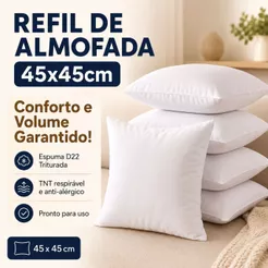 Kit 2 e 4 Almofadas 45cm x 45cm de Espuma Extra Macio - Envio Imediato