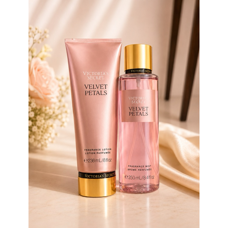 Kit Victoria’s Secret Velvet Petals – Body Splash 250ml + Creme Hidratante 236ml Importado