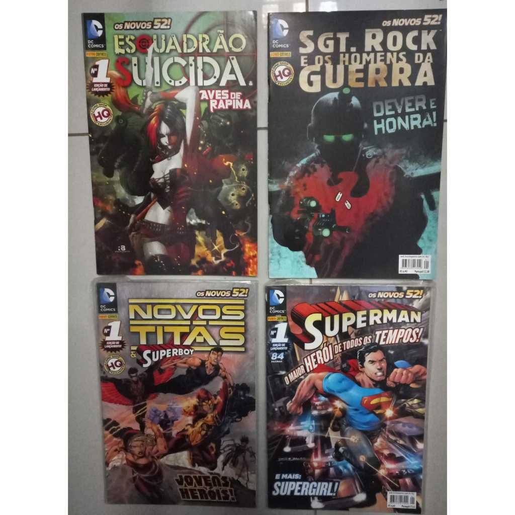 Hqs Dc Comics Os Novos 52! n° 1 - Exclusiva lançamento  Superman -Novos titãs superboy SGT. Rock esquadrão suicida