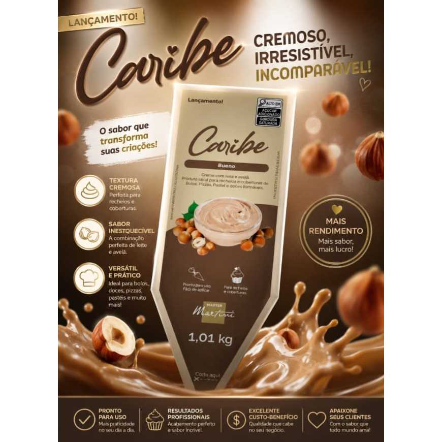 Recheio e cobertura Creme Caribe Bueno Master Martini 1,01kg