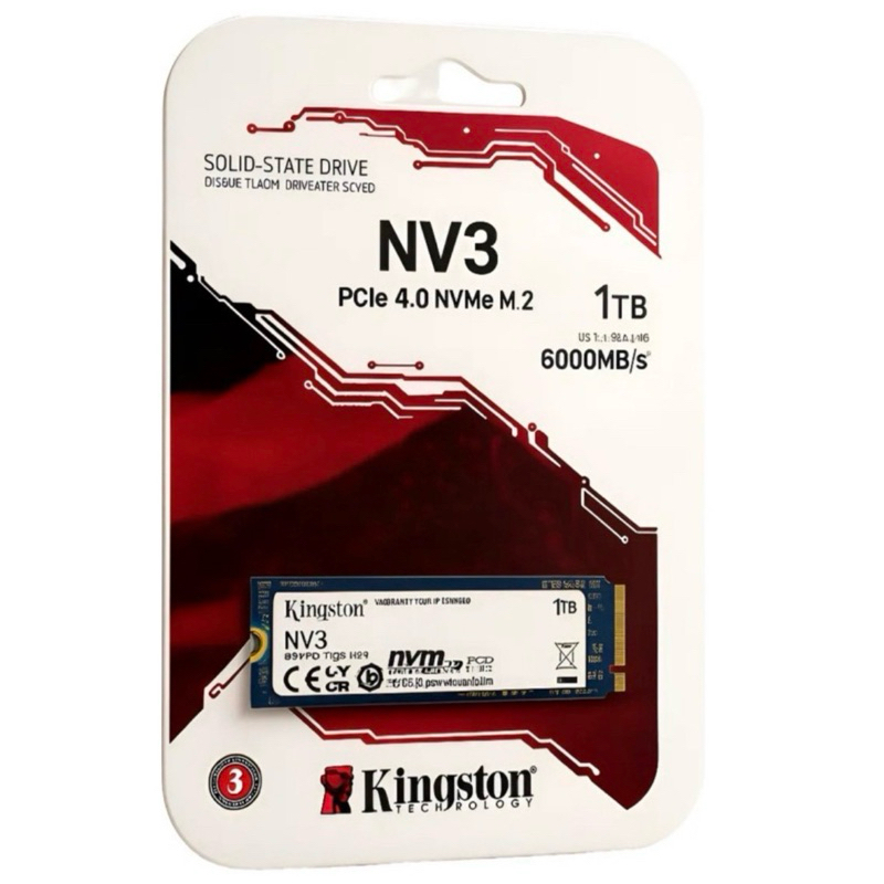 SSD Kingston NV3 M.2 2280 1TB NVMe PCIe 4.0 - Leitura até 6000 MB/s