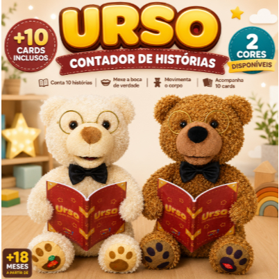 Urso de Pelúcia Contador de Histórias Com Som e Movimento Zoop Toys