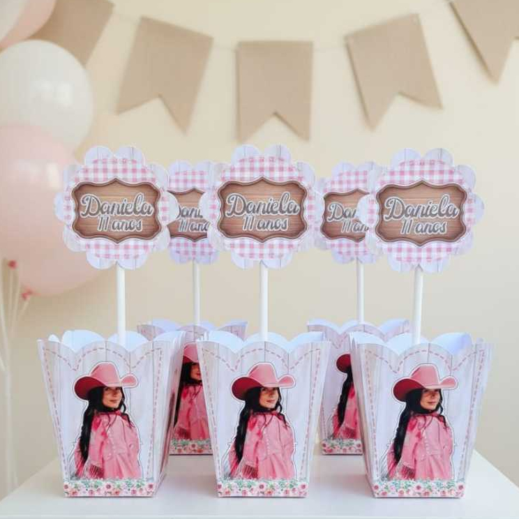 Centro de mesa cachepô personalizado| tema Ana Castela| decoração festa mesa de convidados | lembrancinha| Pegue e monte