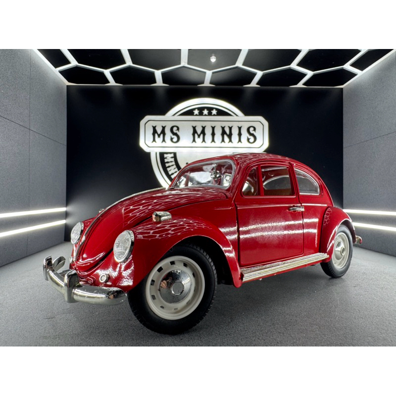 Miniatura Volkswagen Fusca Vermelho escala 1/18 Welly