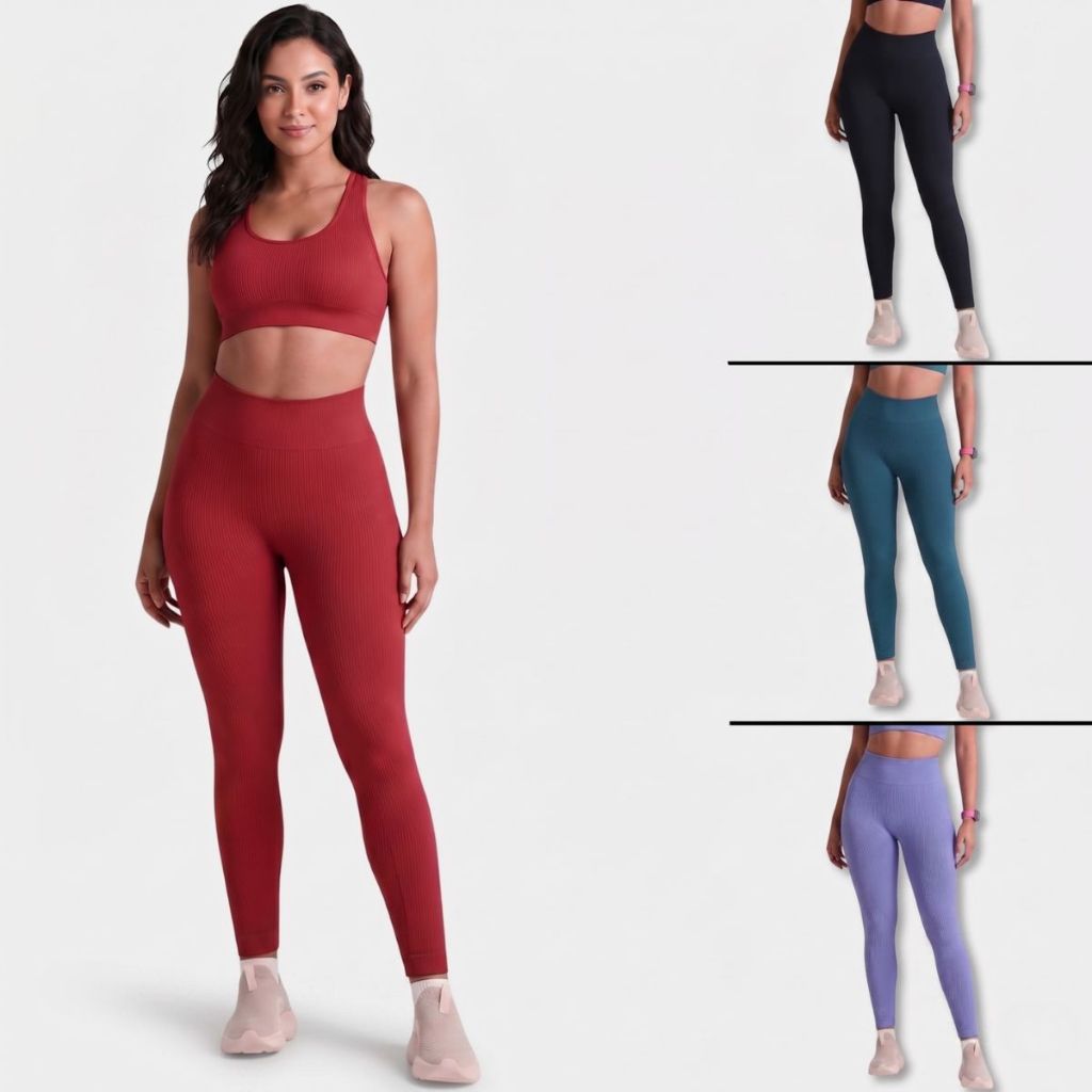 Calça Legging Lupo Sem Costura Canelada Feminina Original