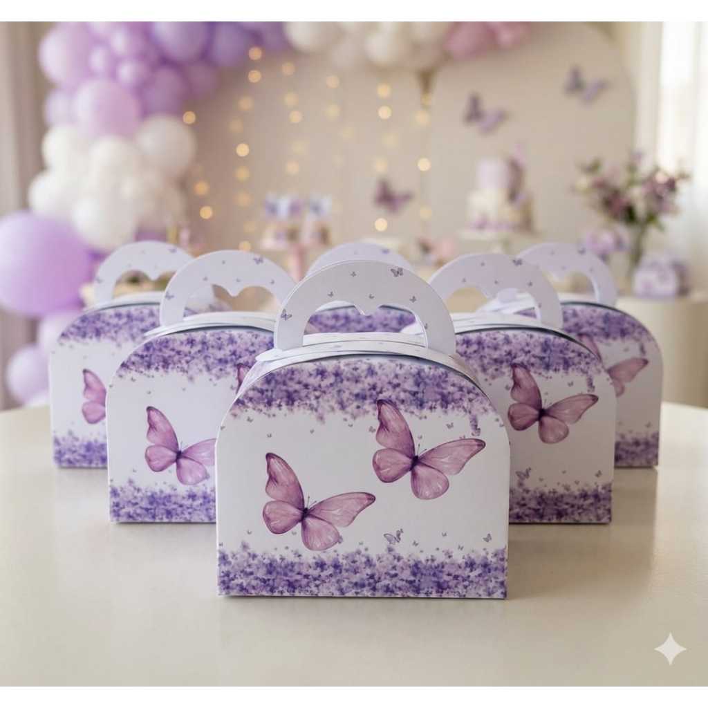Caixinhas Personalizadas- jardim das borboletas- maletinha -Lembrancinhas-Pegue e Monte