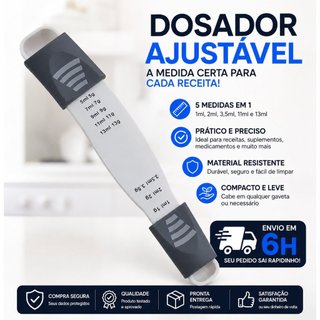 Colher de Medida Ajustável - Precisão e Compacta em Plástico Resistente