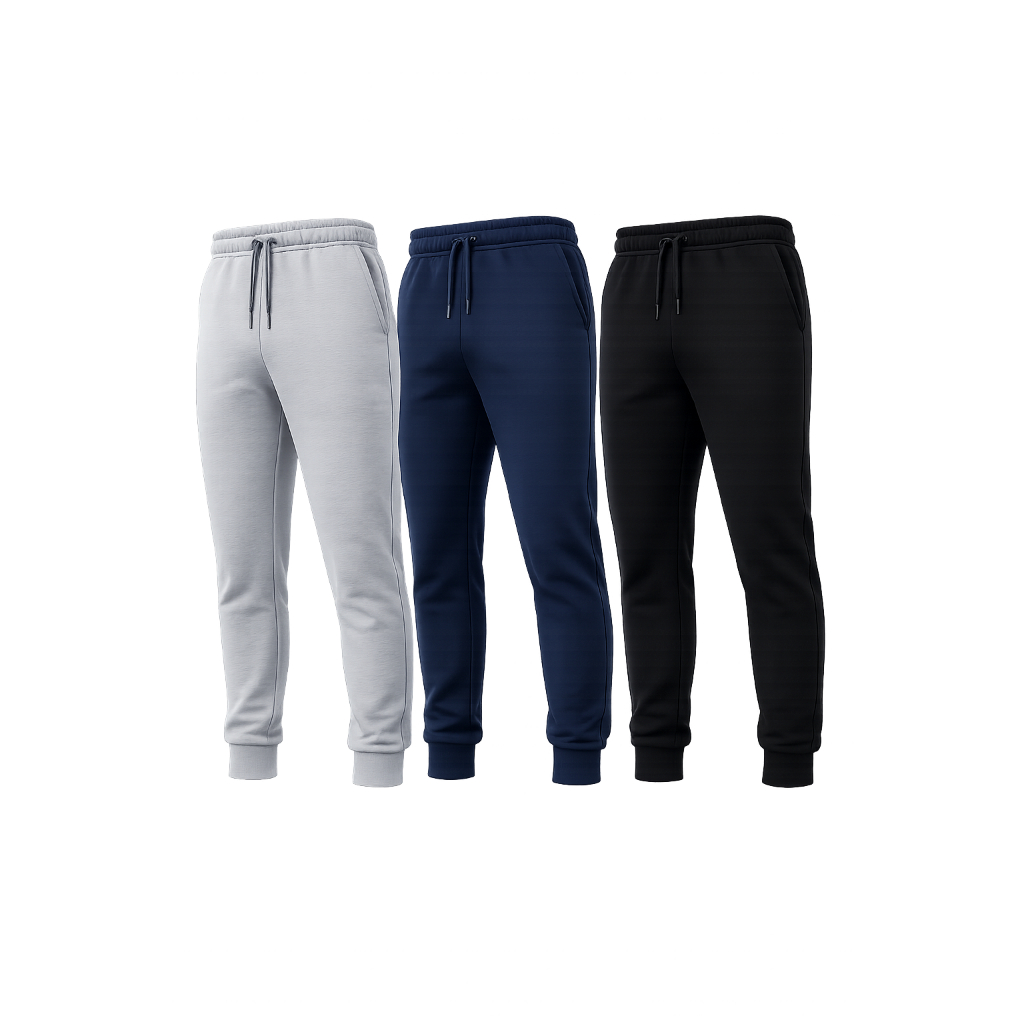 Calça de Moletom Unissex Flanelada Confortável Com Punho preta cinza azul moletinho quentinha trabalho ajustavel