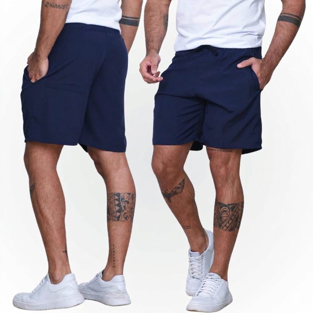 Shorts Bermuda Tactel com Elastano Academia Treino Praia Mauricinho Corrida