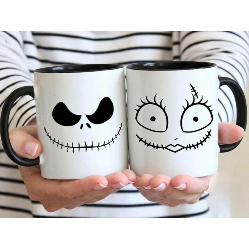2 canecas o estranho mundo de jack halloween sally casal tim burton desenho mais vendidos filme