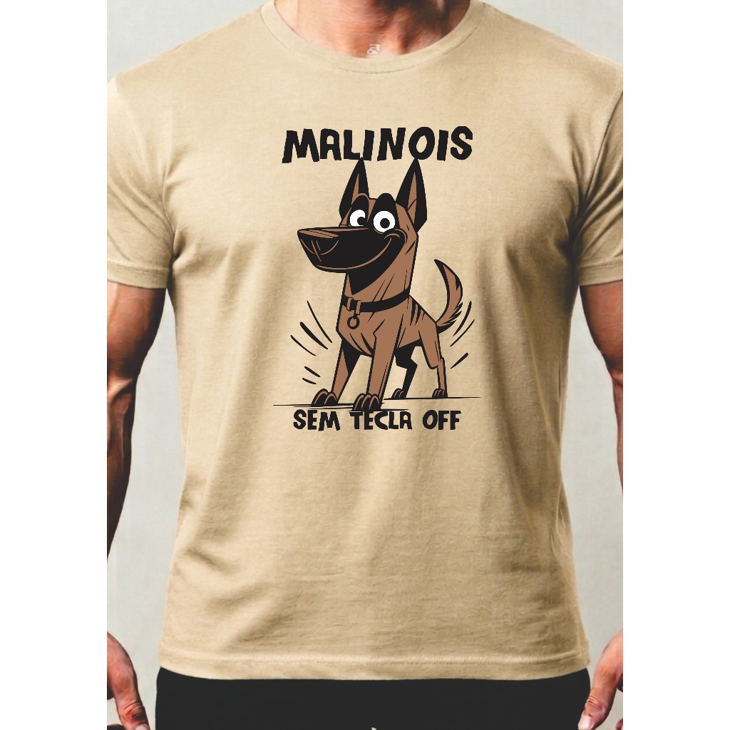 camisa 100% ALGODÃO FIO 30.1 pastor belga malinois pastor alemão tatica militar policia K9 canil dog