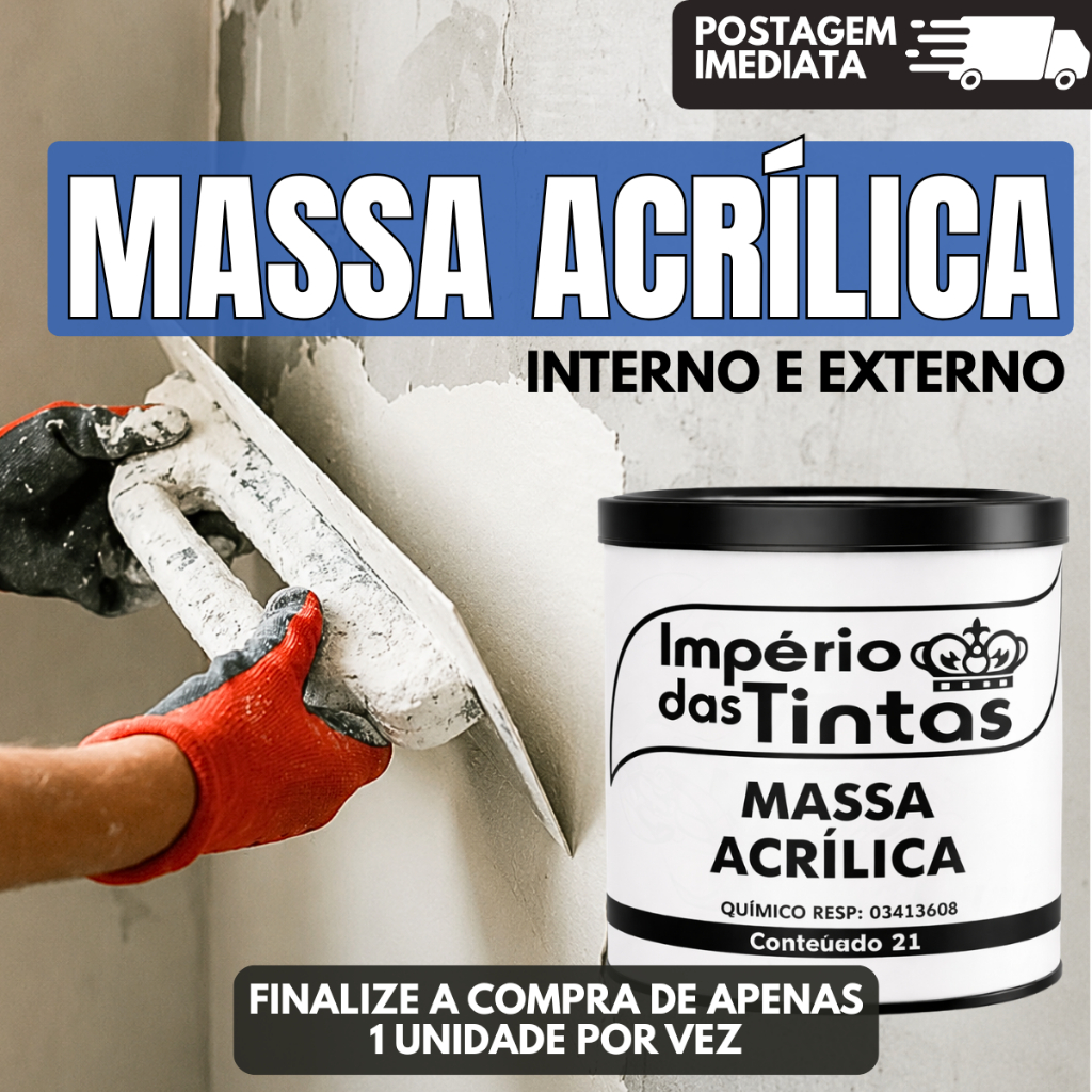 Massa Acrilica Premium Externo e Interno antimofo infiltração Facil Aplicação Branca 21kg