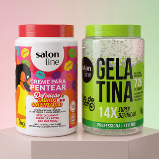 Kit Creme para Pentear Cachos Ostentação + Gelatina Super Definição 1kg
