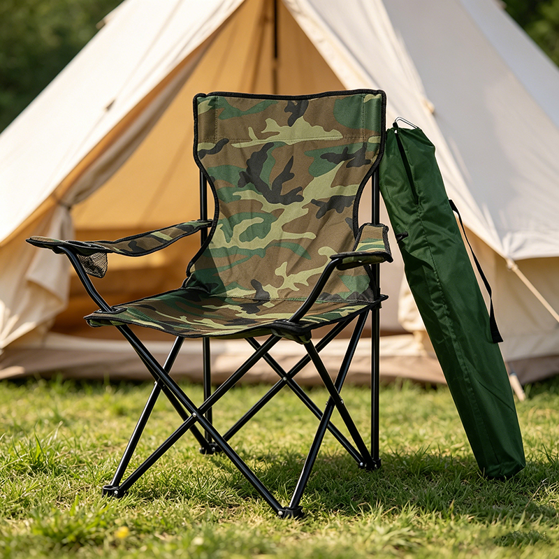 Cadeira de Camping Dobrável com Suporte de Copo + Bolsa de Transporte - Resiste Até 120Kg para Pesca e Praia