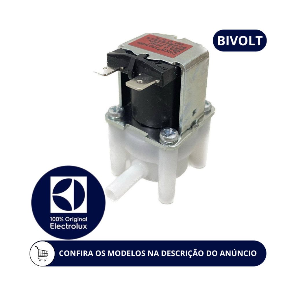 Válvula de Entrada de Água Purificador Bivolt Electrolux Original- PE11B - PE11X - PE12A (demais Modelos na Descrição)