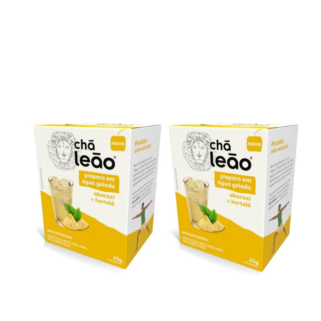 Kit 2un Chá Abacaxi Hortelã Gelado Leão 10 sachês