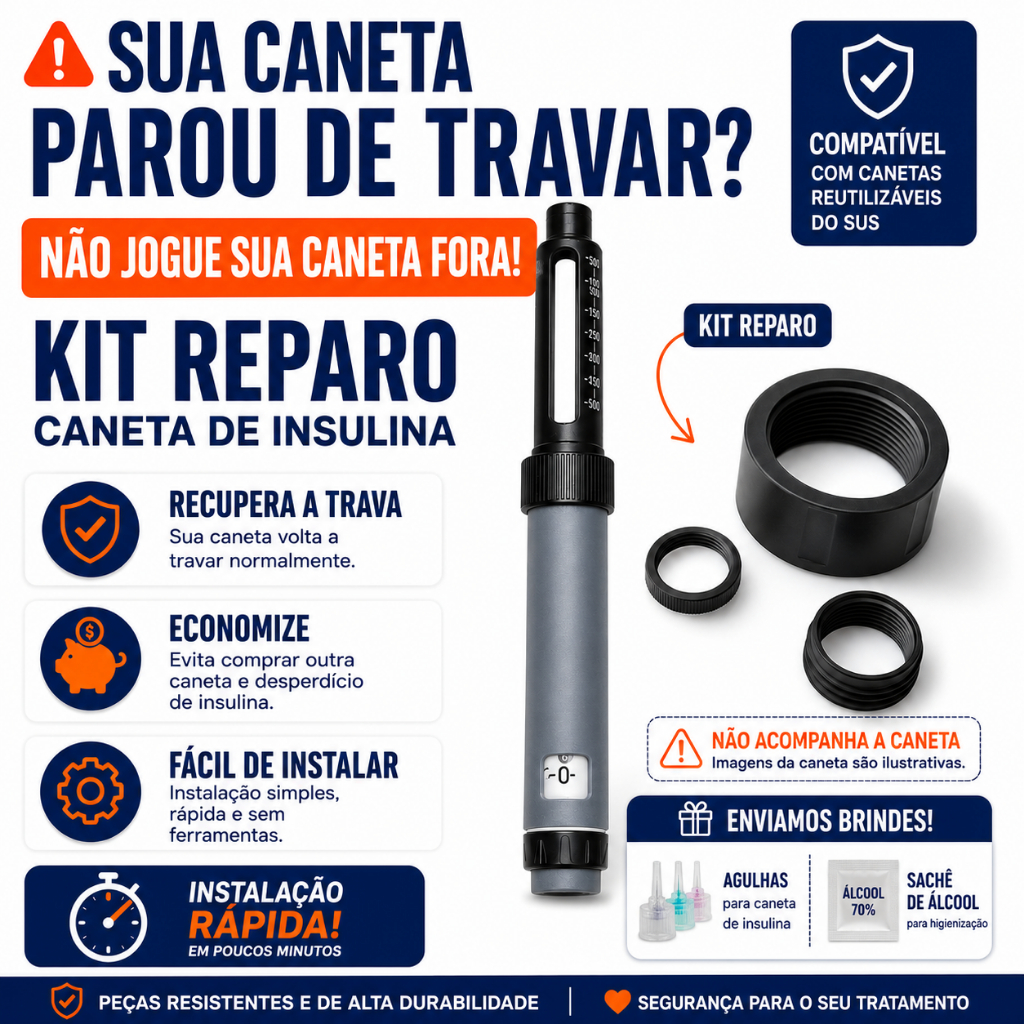 Kit reparo caneta insulina NPH (SUS) conserto