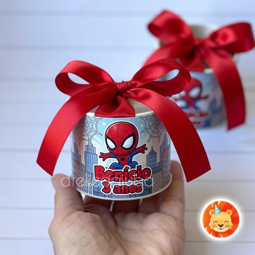 KIT Mini Tubolata Personalizada Homem Aranha Baby Spider Man Festa Lembrancinha 5x6 cm - Vários Temas