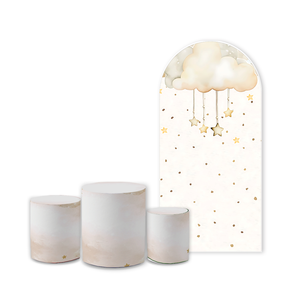 Capa Painel Redondo Trio Cilindro Festa Ursinho Chá de Bebe Lançamento Bibi Painéis Promoção