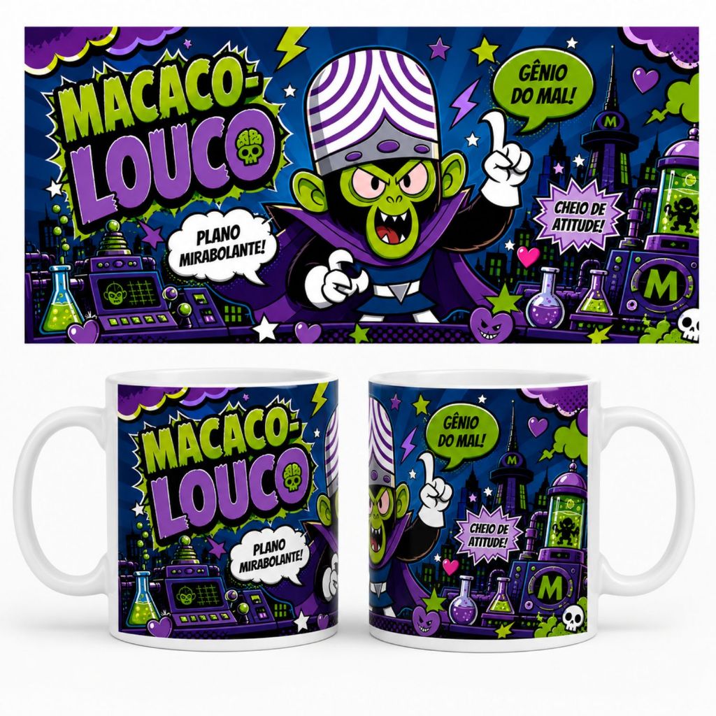 Caneca Personalizada Meninas Superpoderosas 325ml | Florzinha Lindinha Docinho | Presente Criativo Cerâmica