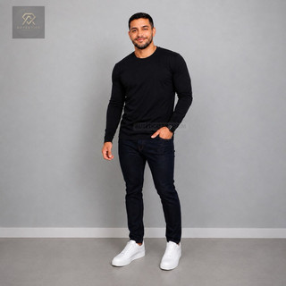 Camiseta Masculina Manga Longa Malha Peruana Premium – Conforto e Estilo - Slim Fit & Tradicional.